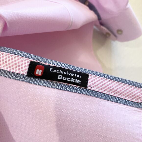 Eight X Mens Shirt Medium Slim Fit  Purple‎ Flip Cuff  Business Casual Buckle - Picture 7 of 12